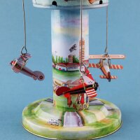 Blechspielzeug - Karussell mit Flugzeugen - Flughafen - Flugzeugkarussell