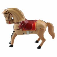Blechspielzeug - Pferd aus Blech - braun-hellbraun - Blechpferd