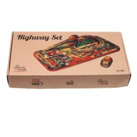 Blechspielzeug - Spielbahn mit Autos - Highway Set - inklusive Blechautos
