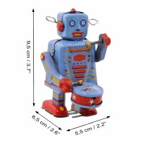 Roboter - Robot mit Trommel - blauer Blechroboter