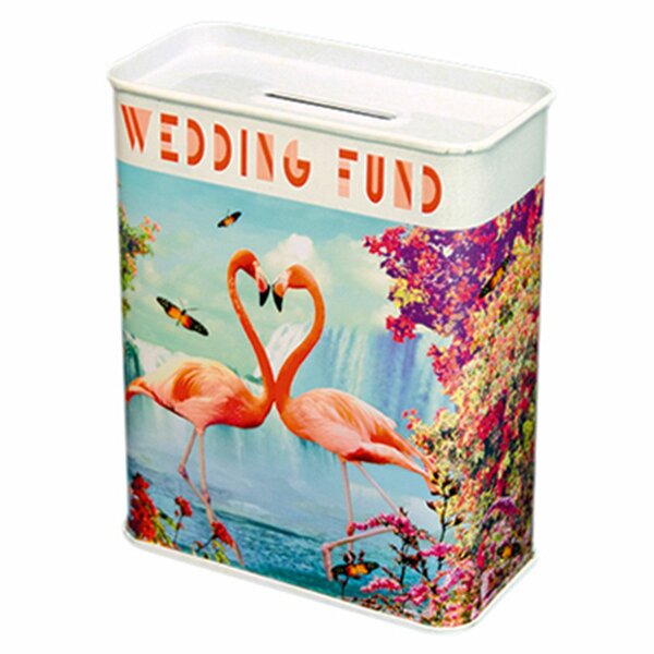 Blechspardose - Hochzeitsgeld - Flamingo - Spardose aus Blech