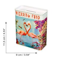 Blechspardose - Hochzeitsgeld - Flamingo - Spardose aus Blech